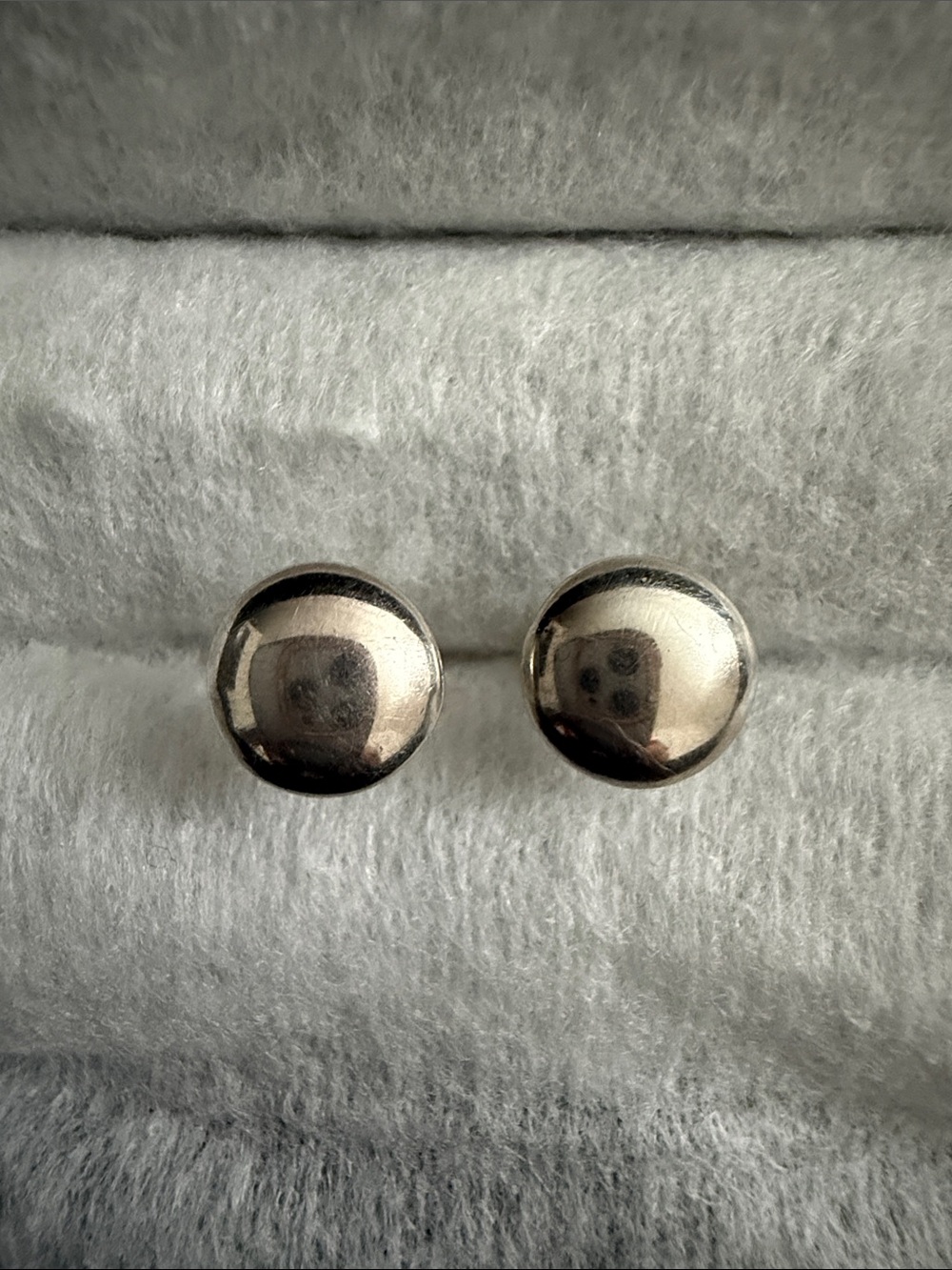 11 Mm button earrings sterling silver 950 made in Peru